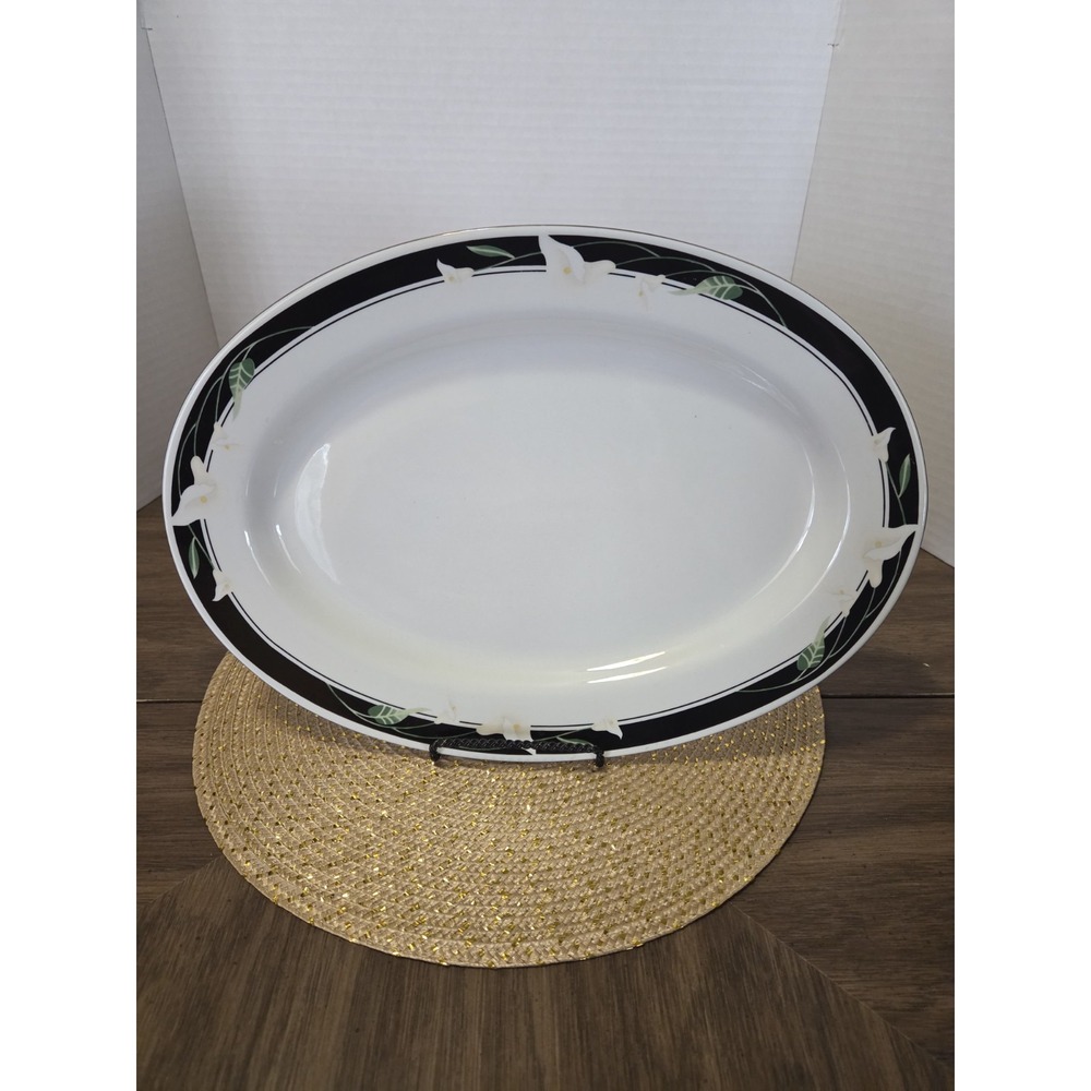 Sango Majesty China Serving Platter in the discontinued "Black Fantasy pattern